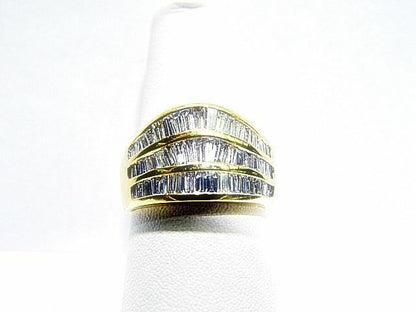 DIAMOND BAGUETTE SHAPE 3 ROW CHANNEL SET DIAMOND BAND