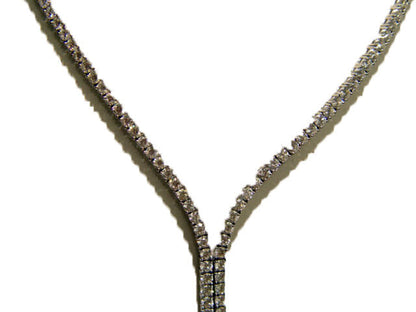DIAMOND ROUND BRILLIANT SH NECKLACE 2 BIG DROP DIAMOND TO BACK SET NECKLACE