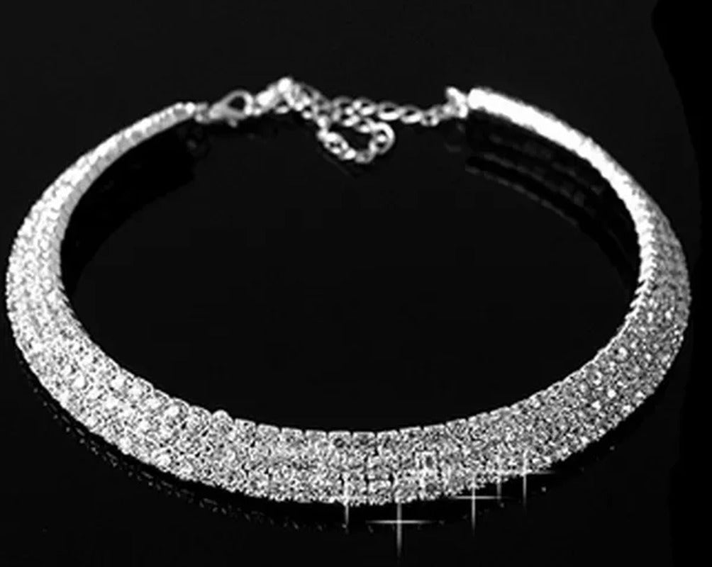 Hot Sale Bling Diamante Choker Prom Bridal Xmas Party Gift
