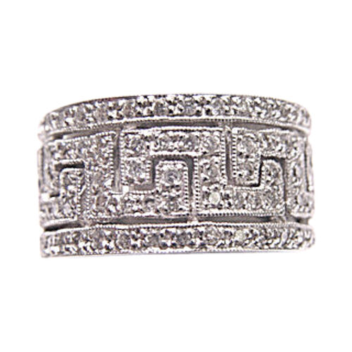 GREEK KEY STYLE DIAMOND BAND TOP SET
