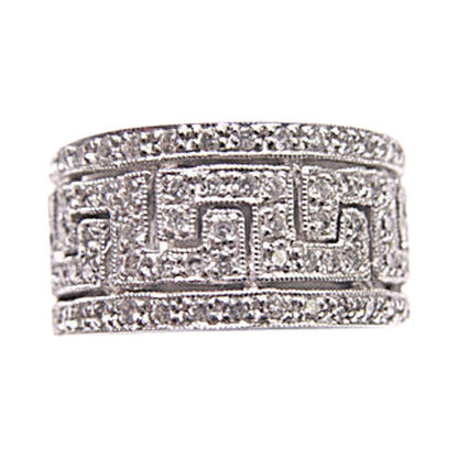 GREEK KEY STYLE DIAMOND BAND TOP SET