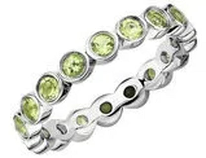 Green Peridot Ring 1.35 Carat (Ctw) in Sterling Silver
