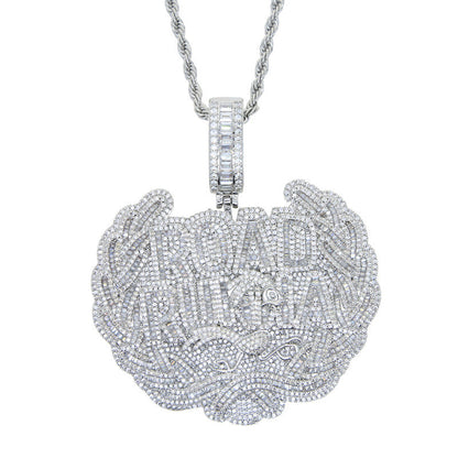 Large Size Letter Road Runna Pendant Full of Diamonds