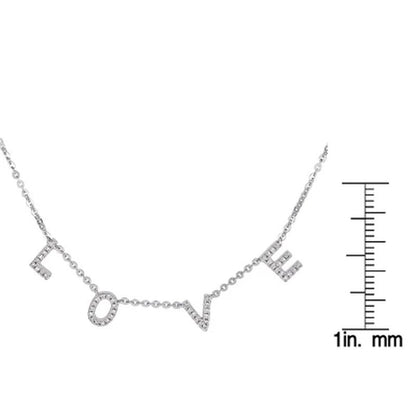 0.15 CT. T.W. Diamond LOVE Necklace in Sterling Silver