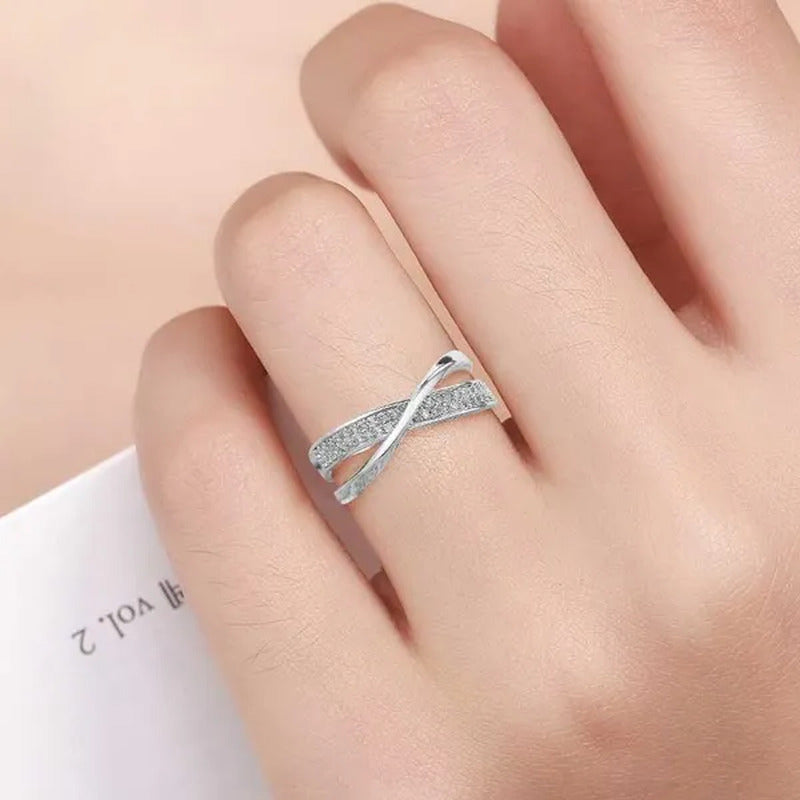 Delysia Kingladies Fashion White Sapphire Ring Cross Rose Gold Ring Ladies Valen