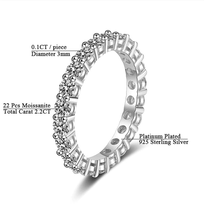 5Ct Moissanite Solitaire Ring for Women 3MM Infinite Full Enternity Diamond