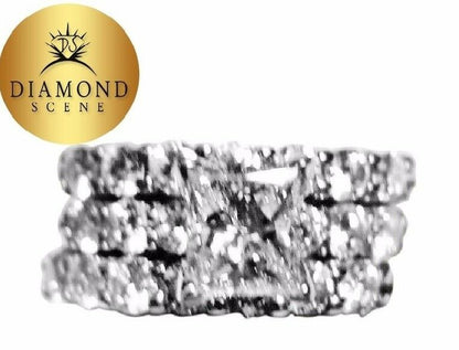 CERTIFIED DIAMOND PRINCESS CENTER SIDE 2 MATCH BAND ROUND BRILLIANT ENGAGEMENT