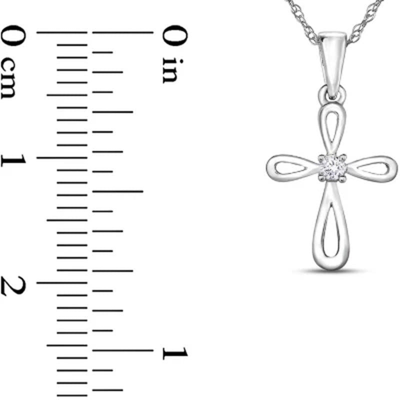0.02 CT. T.W. Diamond Cross Pendant in 14K Gold