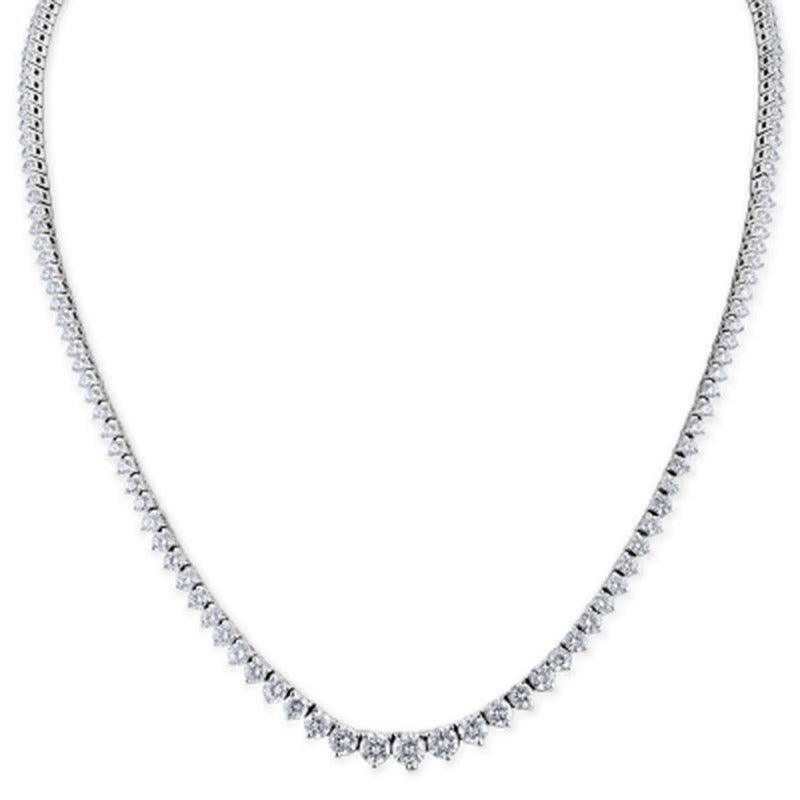 6.00 CT. T.W. Round-Cut Diamond Riviera Necklace in 14K White Gold (I, I1)