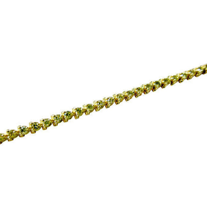 2.90 CT DIAMOND FANCY YELLOW ROUND BRILLIANT THREE PRONG SET BRACELET 14 K GOLD