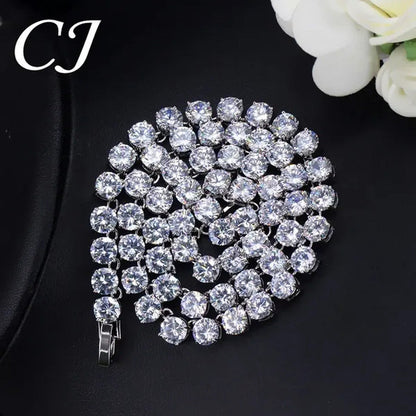 CANDICE Hot Sale 18K White Gold Plated round CZ Diamond Classic Women Wedding Ne