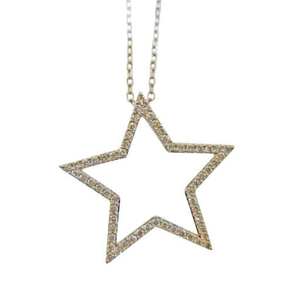 DIAMOND ROUND STAR PENDANT INCLUDED CHAIN .41 CT | 14 K GOLD