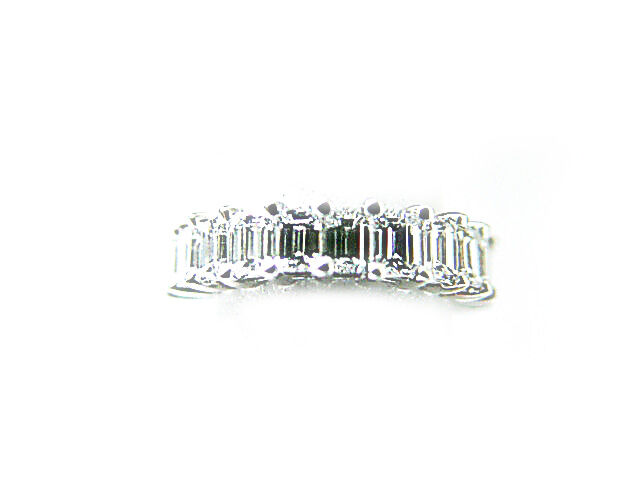 DIAMOND 22 EMERALD SHAPE ETERNITY SET COMMON PRONG SET ANNIVERSARY DIAMOND BAND