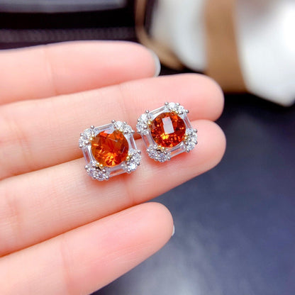 Natural Fanta Color Citrine Set Ring Pendant Earrings Crystal Clean