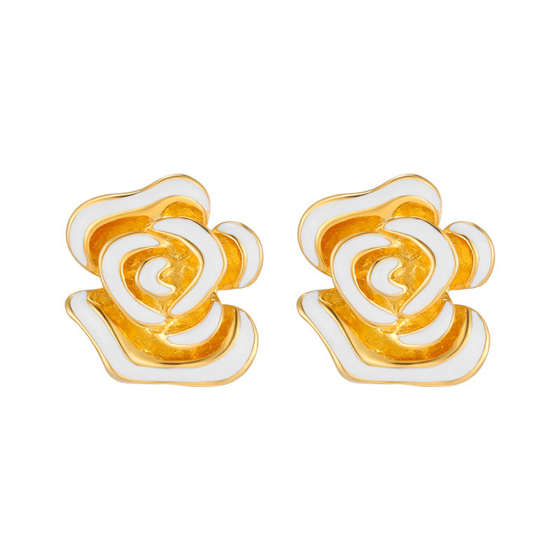 Retro Luxury Earrings Light Flowers Alloy