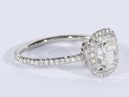 GIA 3 Carat Cushion Cut Engagement Ring GIA Certified G color VS2 clarity
