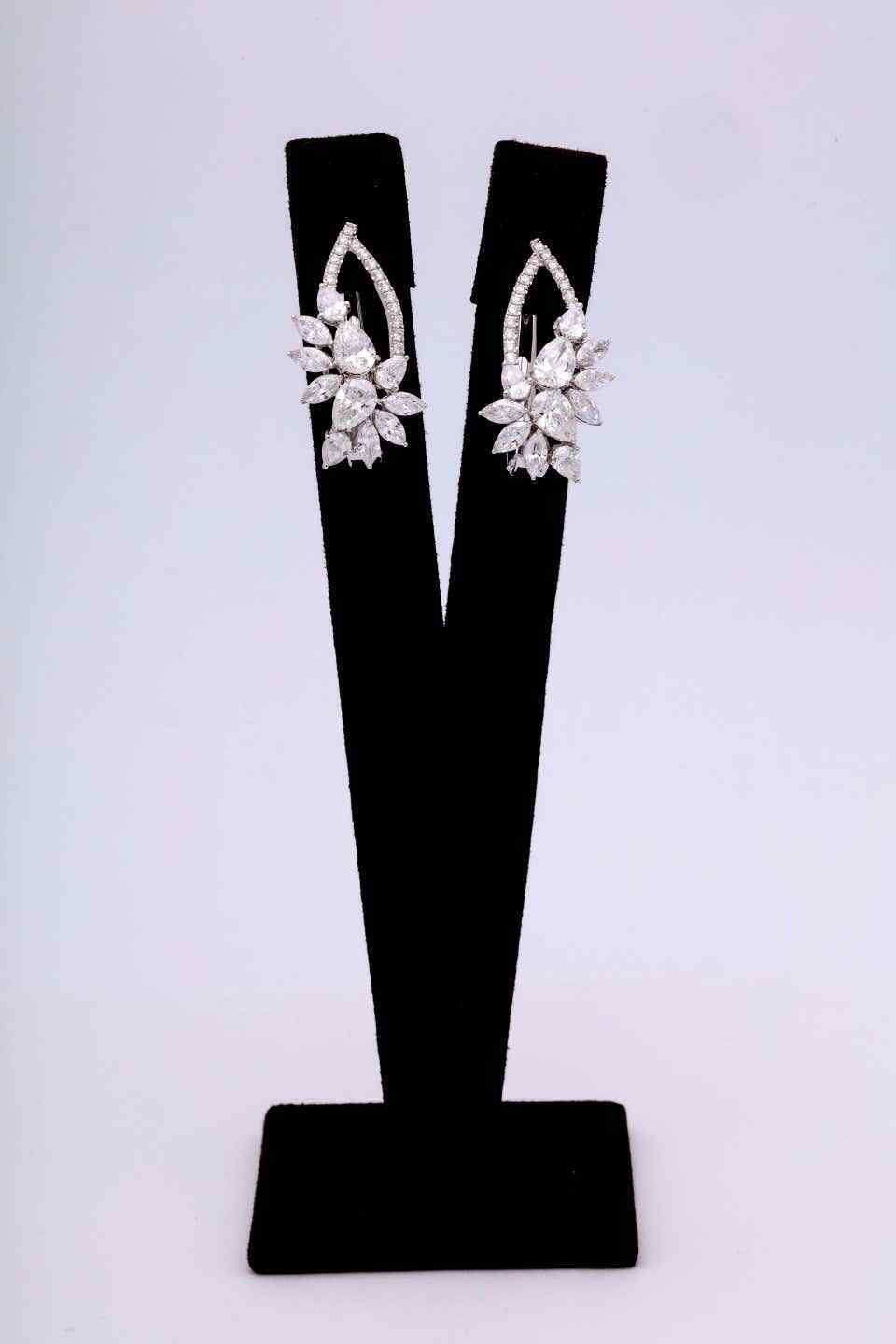 Diamond Cluster Hoop Earring