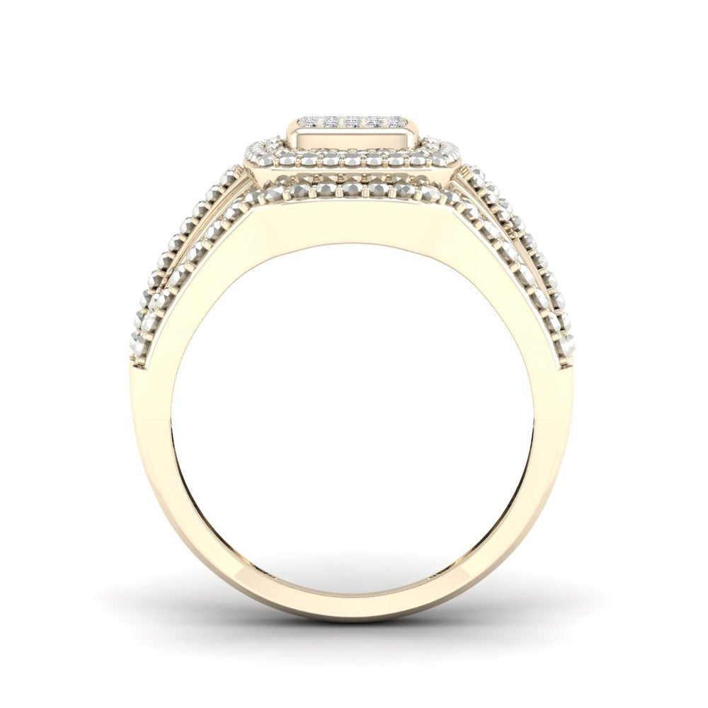 1/8Ct TDW Diamond 10K Yellow Gold Halo Engagement Ring