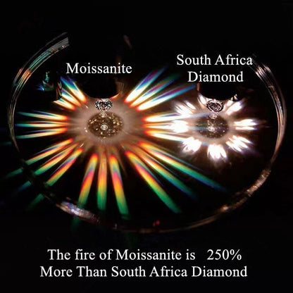 3 Carats Real Moissanite Ring 925 Sterling Silver Luxury Charms Hearts