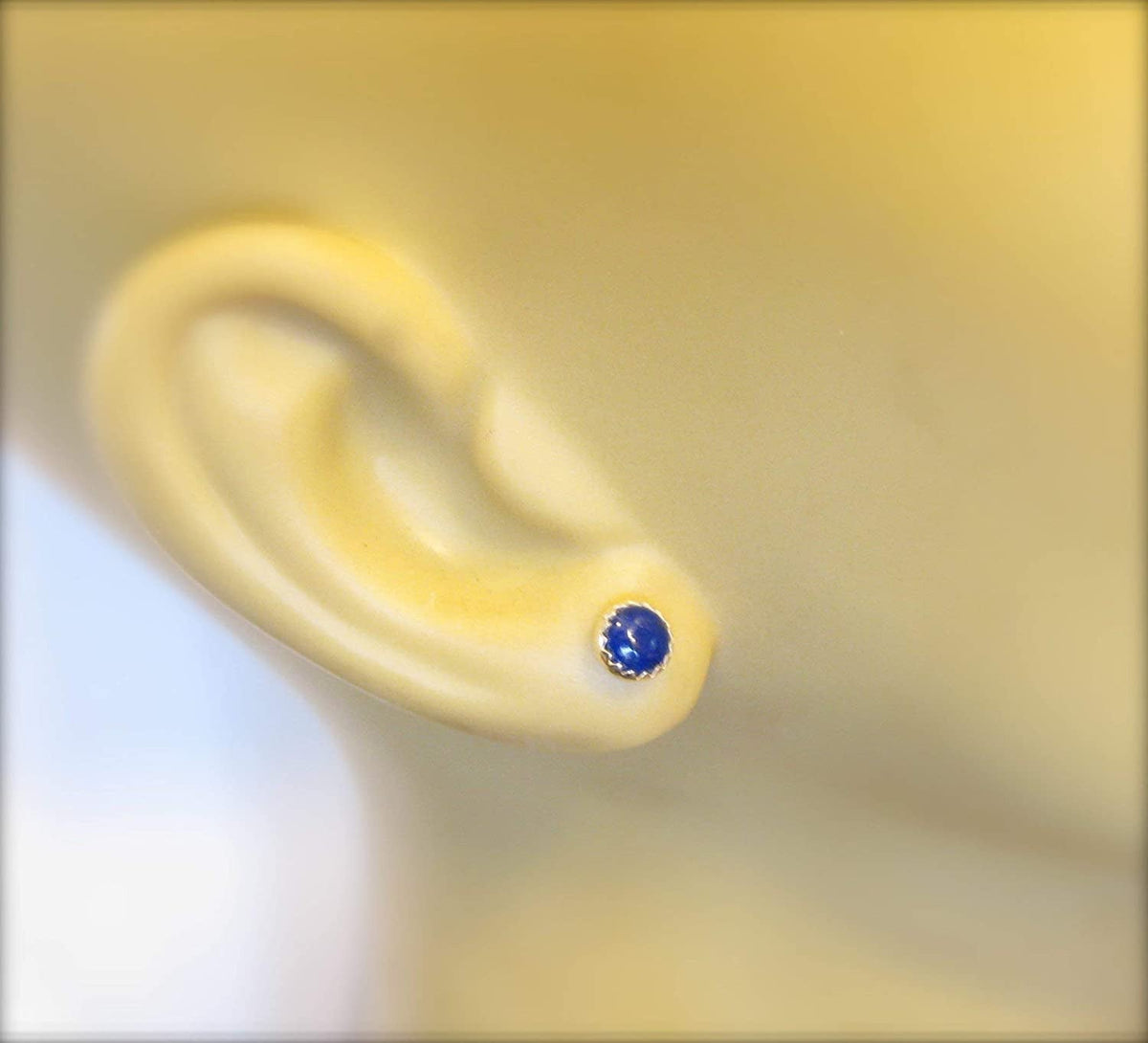 Blue Lapis Lazuli Earrings, Blue Stud Gemstone 5Mm Post Earrings