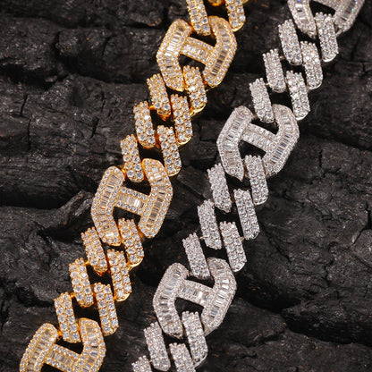 High Quality Full Diamond Men'S Hip Hop Necklace with Irregular Zircon
