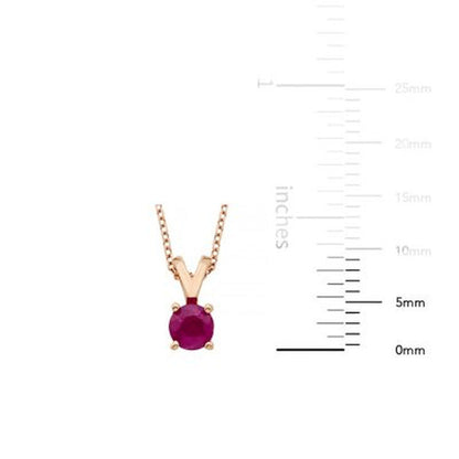 4.5Mm round Ruby Pendant in 14K Gold