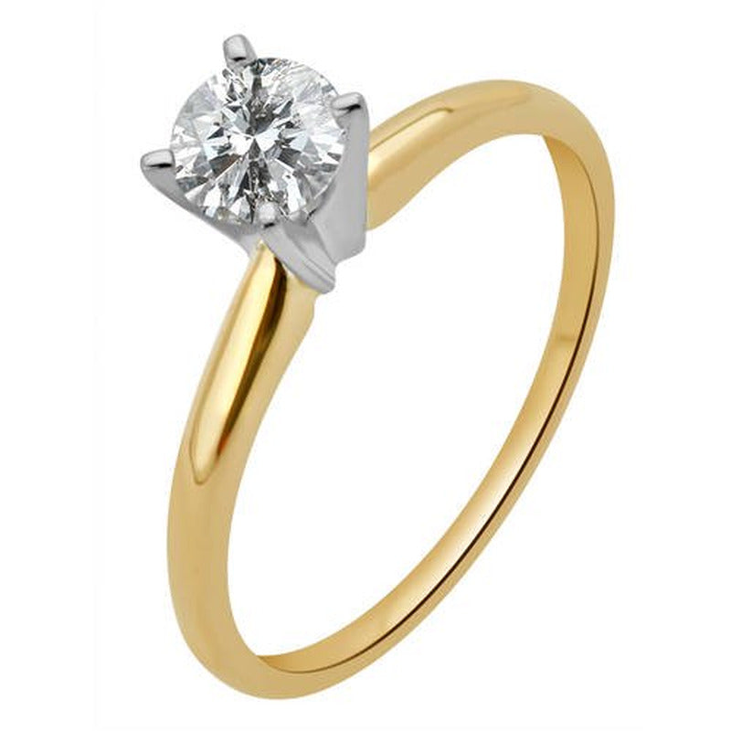 Arista 0.50 Carat T.W. round White Diamond Solitaire Ring in 14K Yellow Gold (H-
