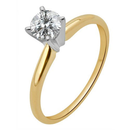 Arista 0.50 Carat T.W. round White Diamond Solitaire Ring in 14K Yellow Gold (H-