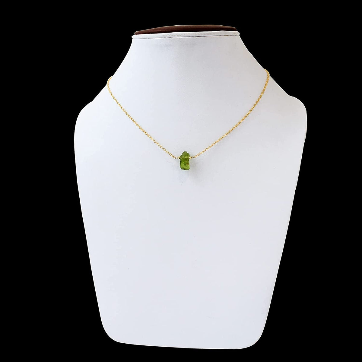 Gempires Natural Raw Green Peridot Crystals Pendant Necklace, Raw Gemstone, Ener