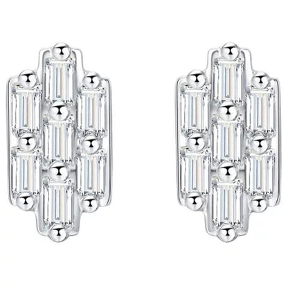 0.17 CT. T.W. Baguette Diamond Earrings in 14K White Gold