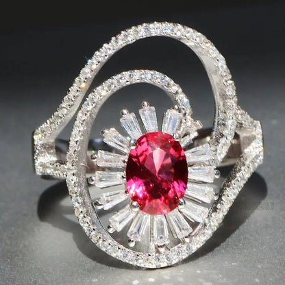 Gorgeous 925 Silver Natural Gemstones Ruby Wedding Birthstone Bride Engagement M
