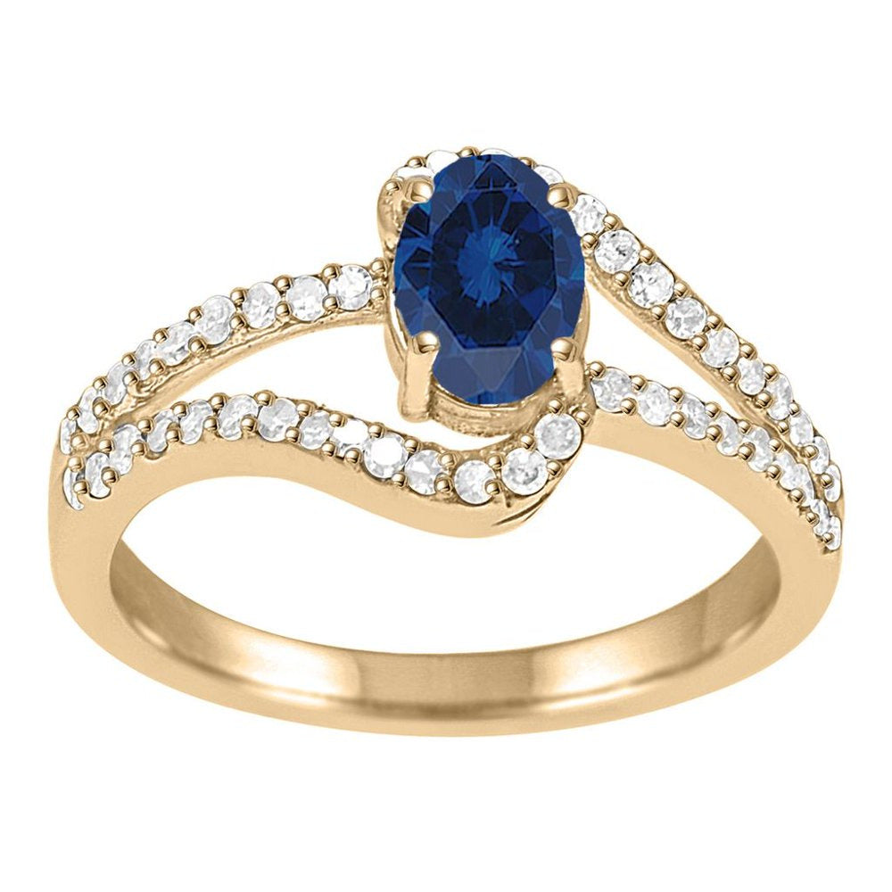 Mauli Jewels Rings for Women 1.35 Carat Sapphire and Diamond Wedding Engagement
