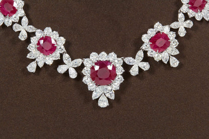 GRS CERTIFIED RUBY NECKLACE 9 CERTIFIED NATURAL 10.37CT CENTER RUBY CUSHION CUT