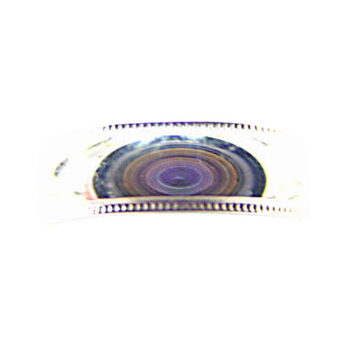 14 K WHITE GOLD POLISHED BEADED WEDDING BAND
