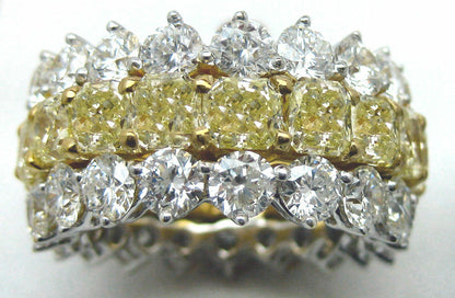 FANCY YELLOW RADIANT 16 STONE ROUND BRILLIANT SHAPE DIAMOND 32 PIECE ETERNITY