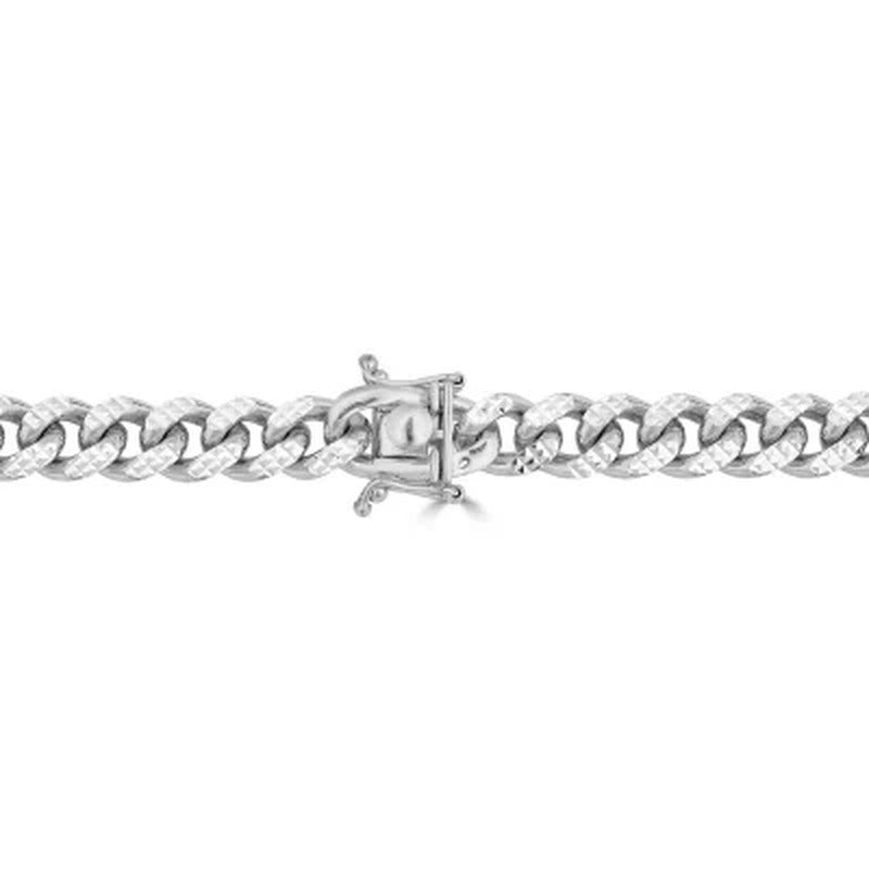 Italian Sterling Silver Diamond-Cut Cuban Chain Necklace, 24"