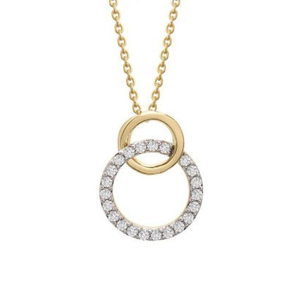 0.25 CT. T.W. Diamond Double Circle Pendant in 14K Yellow Gold (I, I1)