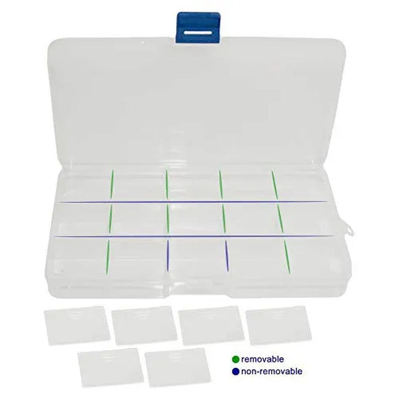 6-Pack Clear Plastic Jewelry Organizer Box with Adjustable Dividers for Bead, Na