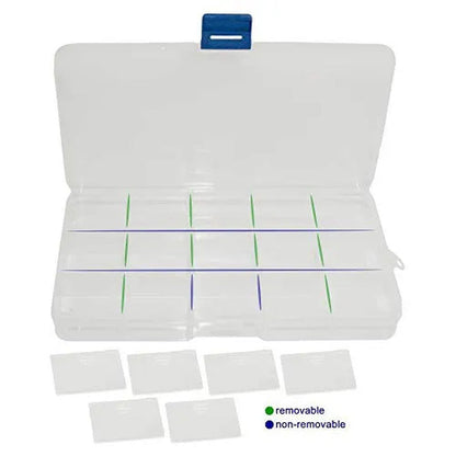 6-Pack Clear Plastic Jewelry Organizer Box with Adjustable Dividers for Bead, Na