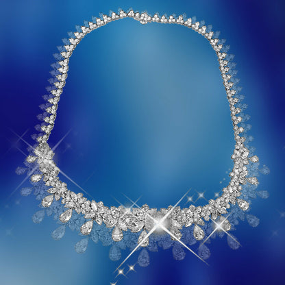 DIAMOND NECKLACE PEAR MARQUISE ROUND DIAMOND NECKLACE DIAMOND SET GRADUATE