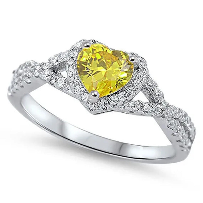 Sterling Silver .925 Women'S Diamond Cubic Zirconia CZ Infinity Heart Halo Band