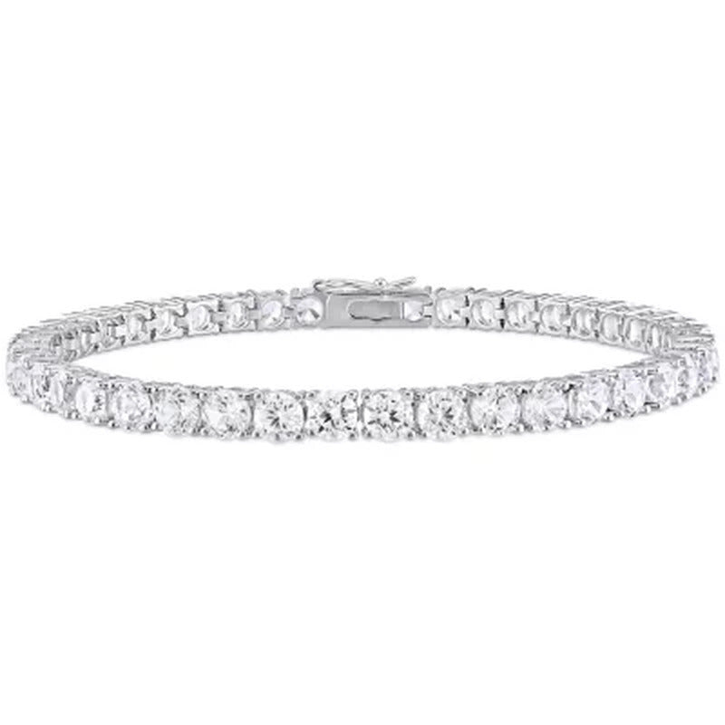 Created Gemstone Tennis Bracelet in Sterling Silver, 7.25"