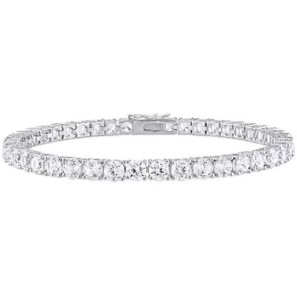 Created Gemstone Tennis Bracelet in Sterling Silver, 7.25"