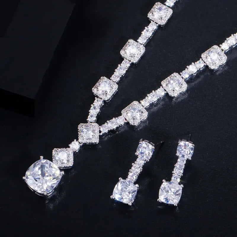 CANDICE Fashion Modern Bridal Party Jewelry White Cubic Zirconia with Exquisite
