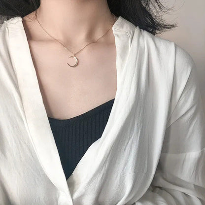 New Fashion Sweet Moon Silver Plated Jewelry Temperament Crescent Clavicle Chain
