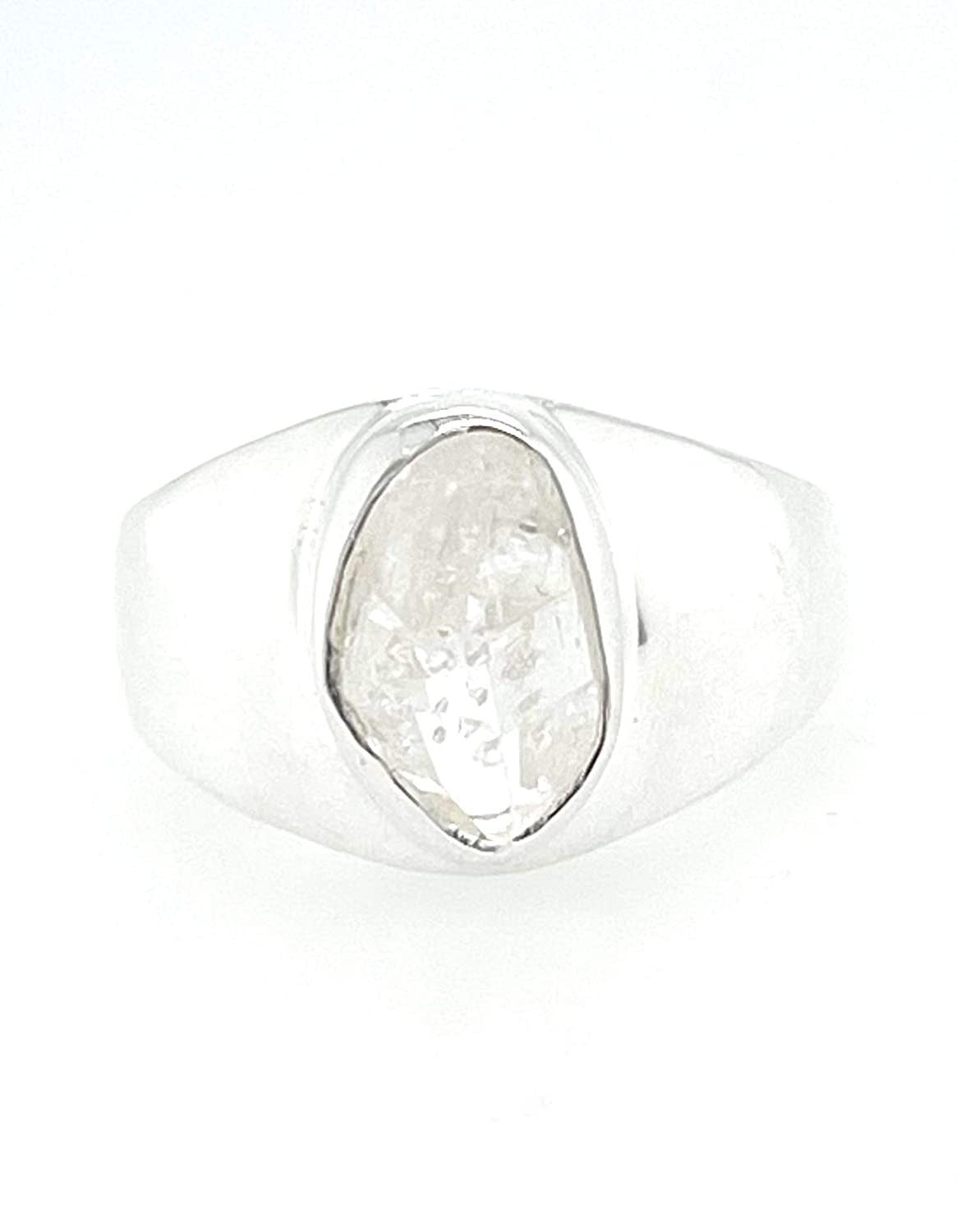 Natural Herkimer Diamond 925 Solid Sterling Silver Unisex Ring Size 7.75