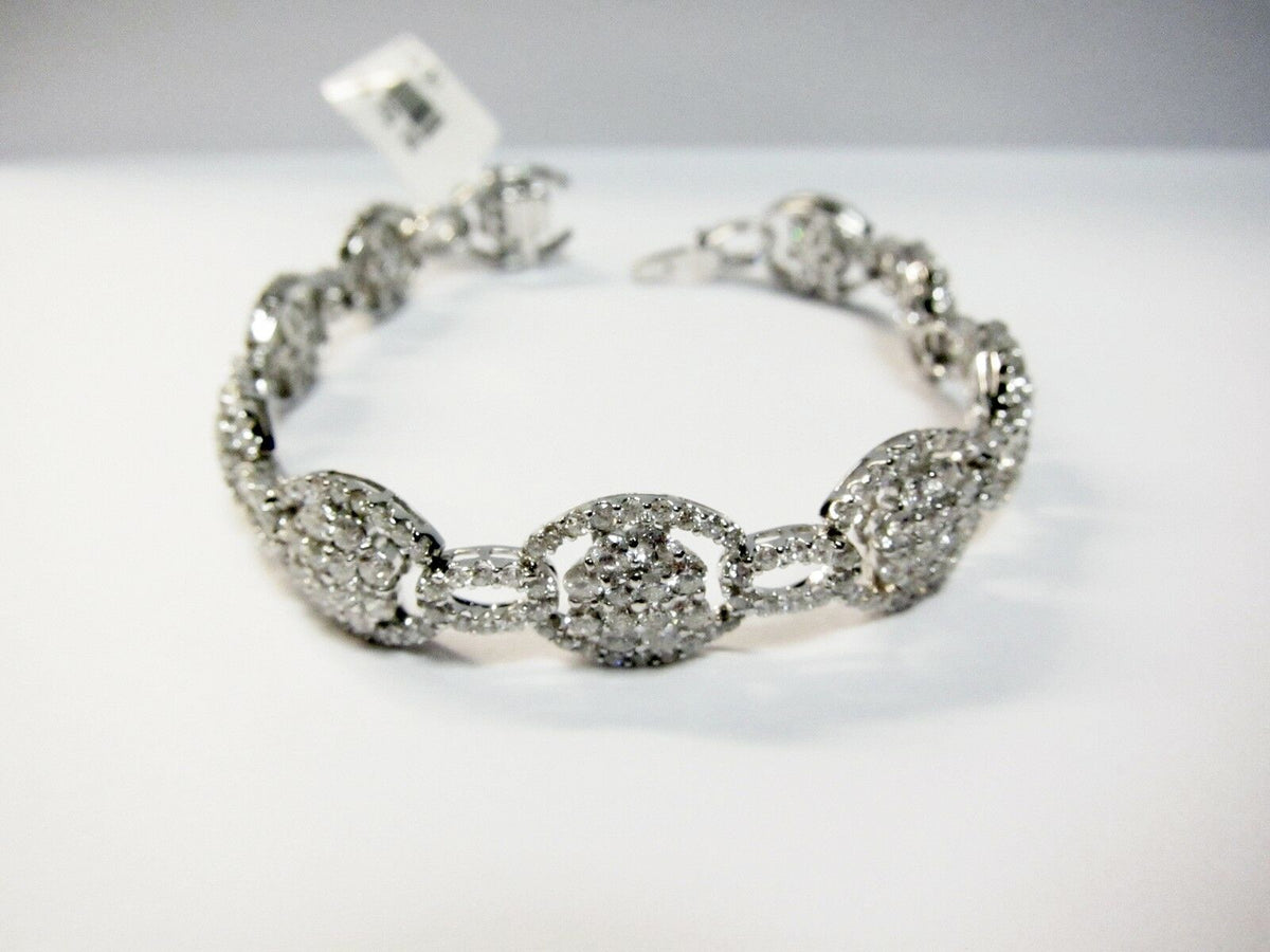 DIAMOND OVAL OUTLINE ROUND BRILLIANT SHAPE BRACELET