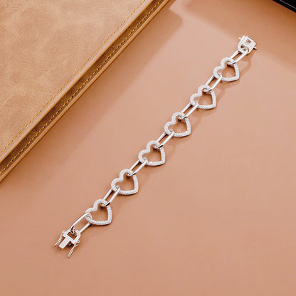 Chain Full of Diamond Love Bracelet Women Sterling Silver