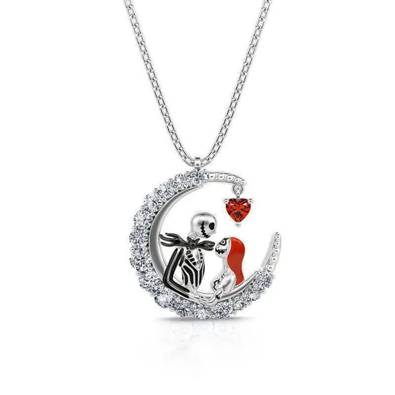 Beautiful Creativity 925 Silver Necklace Eternal Love Retro Skull Partner Neckla