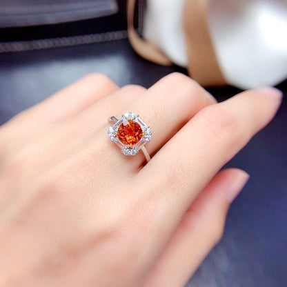 Natural Fanta Color Citrine Set Ring Pendant Earrings Crystal Clean